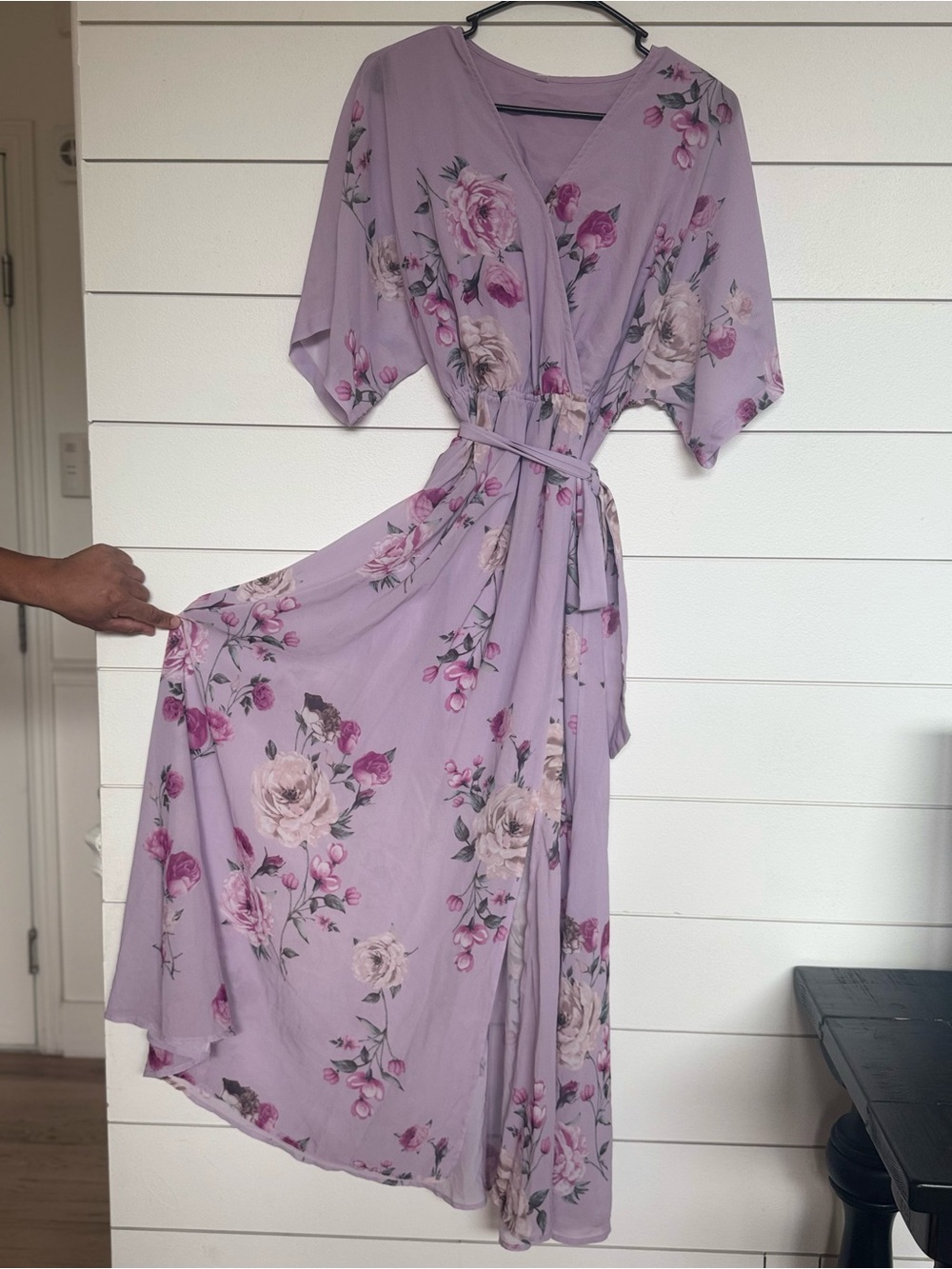 Women's Lavender Floral Wrap Maxi Dress - Brand Unspecified